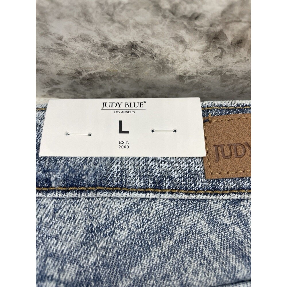 Judy Blue Mid Rise Paisley Bandana Print Denim Shorts JB150106 Stretch Sz Large - Picture 5 of 8
